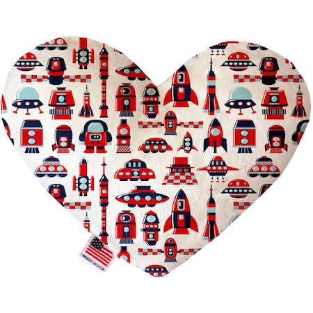 Mirage Pet Products Rocket Man 8 in. Stuffing Free Heart Dog Toy 1185-SFTYHT8
